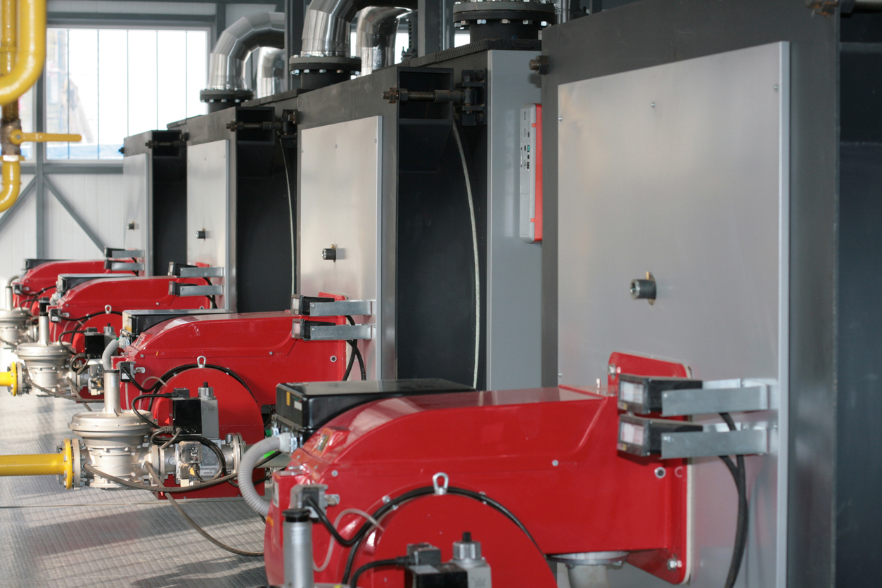 Modern hi-tech gas boiler-house